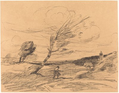 عاصفة الريح عاصفة الريح 1871. بواسطة جان بابتيست كميل كوروت