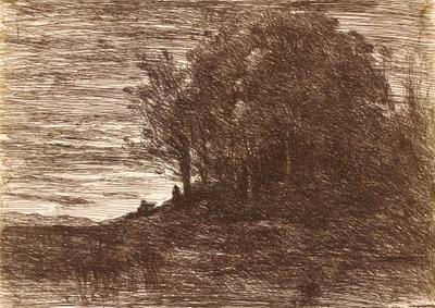 The Hermit's Woods ، أو ضفاف بحيرة Trasimène Le Bois de l'Hermite ، ou les ... ، 1858. بواسطة جان بابتيست كميل كوروت