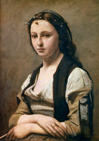 المرأة مع اللؤلؤ ، c1842 بواسطة جان بابتيست كميل كوروت