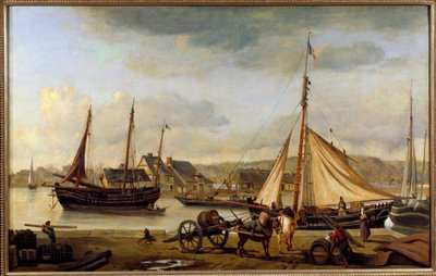 ميناء روان الأمامي في عام 1834 رسم بواسطة كاميل كورو (1796-1875) 1834 صن. 1،1x1،73 م روان ، متحف الفنون الجميلة بواسطة جان بابتيست كميل كوروت