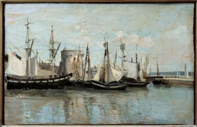 منظر لاروشيل ، مدخل ميناء الصرف الصحي عام 1851. لوحة لكاميل كورو (1796-1875) بواسطة جان بابتيست كميل كوروت