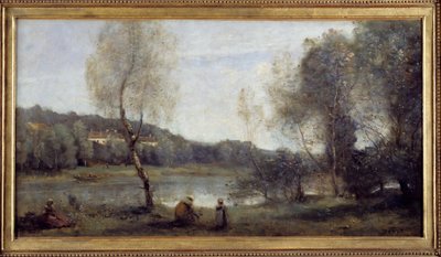 منظر فيل دافراي ؛ البركة في العمل أمام الفلل. لوحة كاميل كورو (1796-1875) بواسطة جان بابتيست كميل كوروت