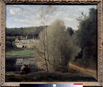 منظر لمدينة Avray ، The Pond and House Cabassud لوحة لكاميل كورو (1796-1875) 1840 ديس رهبان ، مركز فني بواسطة جان بابتيست كميل كوروت
