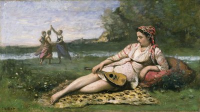 شابات سبارتا (أو الغجر مستلق) ج.1868-70 بواسطة جان بابتيست كميل كوروت