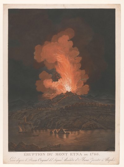 Uitbarsting فان دي إتنا ثوران جبل إتنا عام 1766 (العنوان على الجسم) بواسطة جان بابتيست تشابوي