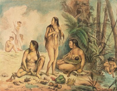السكان الأصليون في كانتاجالو ، حوالي عام 1826 (ألوان مائية على الورق) (انظر أيضًا 177054) بواسطة جان بابتيست ديبرت