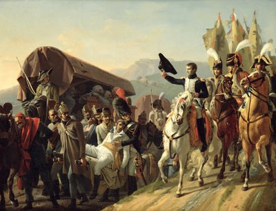 نابليون (1769-1821) يشيد بشجاعة الجرحى ، 1806 بواسطة جان بابتيست ديبرت