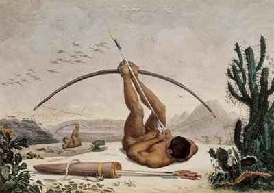الرماة الأصليون ، رسم توضيحي من الرحلات في داخل البرازيل ، 1834 بواسطة جان بابتيست ديبرت