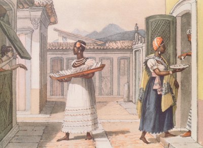 البائعات المتجولات في ريو دي جانيرو عام 1827 ، من "الرحلة الخلابة والتاريخية إلى البرازيل" ، 1839 بواسطة جان بابتيست ديبرت
