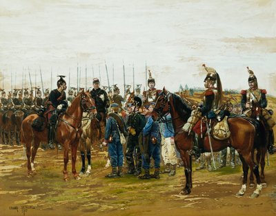 قبيلة كويراسيرز الفرنسية تحتجز الجنود البافاريين ، 1875 بواسطة جان بابتيست إدوارد التفاصيل