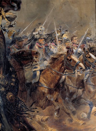 Napoleonic War: “” The last charge of General Antoine Charles Comte de Lasalle (1775-1809), killed at Wagram on July 6 بواسطة جان بابتيست إدوارد التفاصيل
