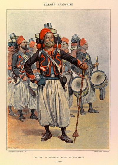 أنواع وأزياء الجيش الفرنسي للكابتن جول ريتشارد ، التي رسمها إدوارد ديتايل (1848-1912): الزواف: درام في ثوب البلد في عام 1886 ، مجموعة خاصة بواسطة جان بابتيست إدوارد التفاصيل