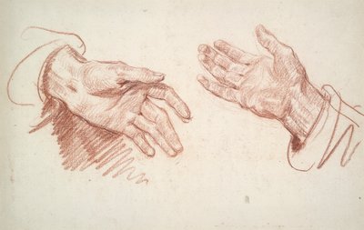 دراسة 2 اليدين بواسطة Jean-Baptiste Greuze