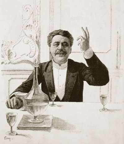 صورة هنري بيكي (1837-1899) ، الكاتب المسرحي الفرنسي - قبر فلوريان بعد جان باتيست جوث (1883-1921) - نُشرت في Revue illustree ، كاليفورنيا. 1890 بواسطة جان بابتيست جوث