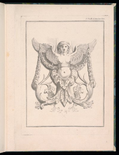 تصميم لأبو الهول ، رر. 2، Deuxieme Cahiers des arabesques dessinés par JB Huet ... [الكتاب 2، Portfolios of Arabesques Design by JB Huet] بواسطة لويس مارين بونيه
