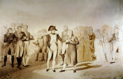 الإمبراطور نابليون الأول (1769-1821) والإمبراطورة جوزفين دي بوهارنيه يزوران مصنع النسيج الخاص بالسيد أوبيركامبف في جوي في 20/06/1806 التفاصيل. رسم جان بابتيست إيسابي (1767-1855) 1806 صن. 1،28x1،45 م فرساي ، متحف القصر بواسطة جان بابتيست إيسابي