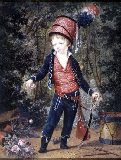 نابليون فرانسوا جوزيف تشارلز بونابرت ، دوق الرايشتات (1811-1832) نجل الإمبراطور نابليون الأول ، 1814 (مرحاض على العاج) بواسطة جان بابتيست إيسابي