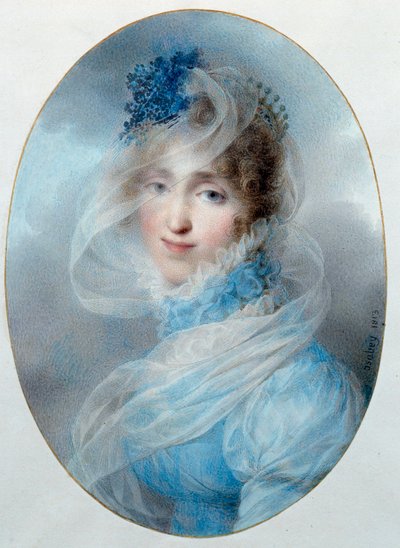 صورة للملكة هورتنس دي بوهارنيه (1783-1837) هي ابنة الإمبراطورة جوزفين دي بوهارني وأم نابليون الثالث. لوحة مائية لجين بابتيست إيزابي (1767-1855) 1813 صن. 0،13x0،95 م مالميزون ، متحف القصر بواسطة جان بابتيست إيسابي