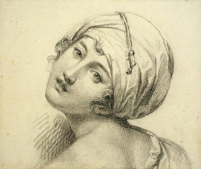 صورة إيما (c.1765-1815) سيدة هاميلتون (طباشير أسود على ورق) بواسطة جان بابتيست جوزيف ويكار