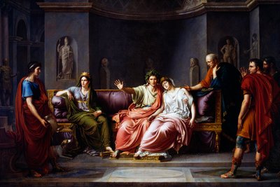 Virgil reading sixth canto of Aeneid بواسطة جان بابتيست جوزيف ويكار