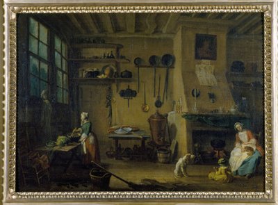 المطبخ البورجوازي - رسم جيه بي للماند (1716 - 1803) ، أواخر القرن السابع عشر ، متحف الفنون الجميلة في ديجون. بواسطة جان بابتيست لالماند