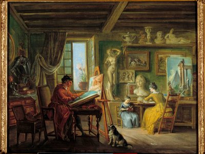 ورشة الرسام لوحة رسم جان بابتيست لالاماند (1710-1803) القرن الثامن عشر ديجون ، متحف الفنون الجميلة بواسطة جان بابتيست لالماند