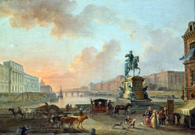 منظر لموناي وبونت رويال ومتحف اللوفر من بونت نوف حوالي عام 1775 رسم لجان بابتيست لاليماند (1710-1803) 1775 صن. 0.53x0.64 م باريس ، متحف كارنافالي بواسطة جان بابتيست لالماند