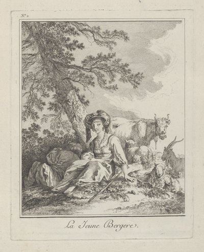 الشابة الشابة ، اللوحة الثانية من Divers Habillements des Peuples du Nord ، 1765 بواسطة جان بابتيست لو برنس