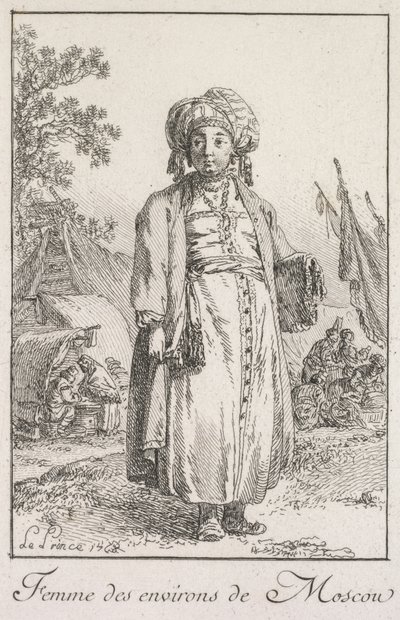 امرأة من ضواحي موسكو ، 1768. بواسطة جان بابتيست لو برنس
