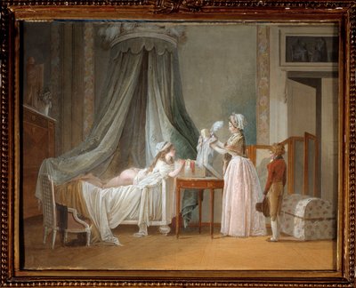 قبعة Watercolor الجديدة من تصميم جان بابتيست ماليت (1759-1835) القرن الثامن عشر في باريس ، الفنون الزخرفية بواسطة جان بابتيست ماليت