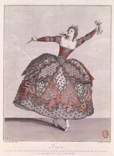 تصميم أزياء الغضب في "Hippolyte et Aricie" بواسطة Jean-Philippe Rameau (1683-1764) منقوش بواسطة Rene Gaillard (c.1710-90) بواسطة جان بابتيست مارتن
