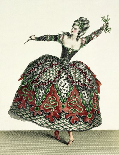 زي الغضب في Iphigenia في Tauris والعديد من الأوبرا الأخرى ، نقشها Rene Gaillard (c.1710-90) c.1780 بواسطة جان بابتيست مارتن