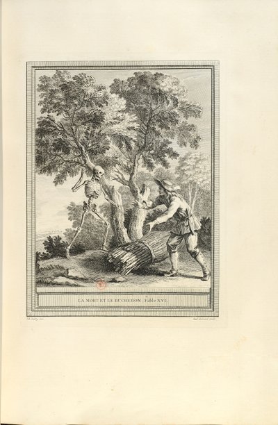 La mort et le bûcheron The Death and the Woodcutter، 1755. بواسطة جان بابتيست أودري