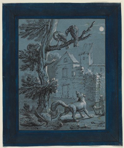 الثعلب والدجاج التركي: رسم توضيحي لخرافات لافونتين بواسطة Jean-Baptiste Oudry