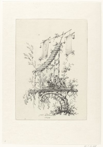 تكوين زخرفي بأسلوب صيني تصميمات زخرفية على الطراز الصيني لـ Deuxième Cahier de six Baraques Chinoises (عنوان السلسلة) بواسطة جان بابتيست بيلمينت