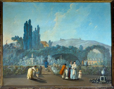 منظر لحدائق بنفيكا في لشبونة في عام 1785 لوحة مائية لجين بيلمنت (1728-1808) 1785 باريس ، فنون زخرفية بواسطة جان بابتيست بيلمينت