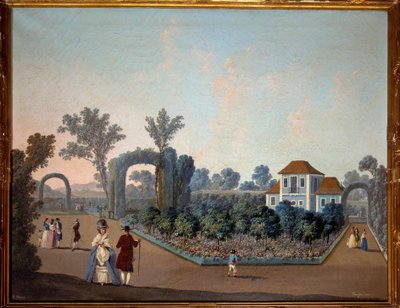 منظر لحدائق بنفيكا في لشبونة في عام 1785 لوحة مائية لجين بيلمنت (1728-1808) 1785 باريس ، فنون زخرفية بواسطة جان بابتيست بيلمينت