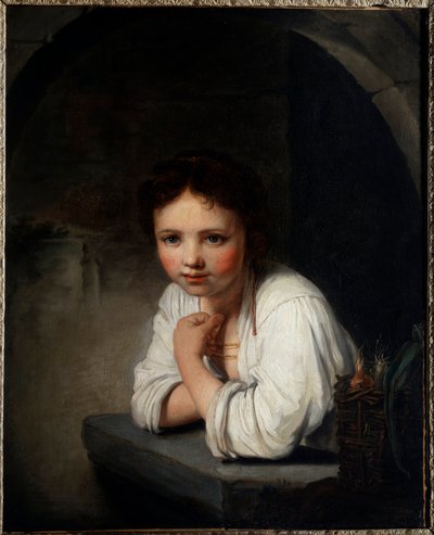 صورة لفتاة في النافذة رسم جان بابتيست سانتيري (1651-1717) القرن الثامن عشر متحف أورليانز للفنون الجميلة بواسطة جان بابتيست سانتيري