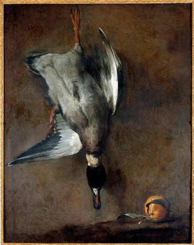 The Dead Duck Painting by Jean Baptiste Simeon Chardin (1699-1779) 18th century Gien, Musee de la Chasse بواسطة جان بابتيست سيميون شاردان