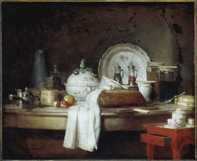 فوضى الضباط أو رفات حفل غداء حلوى (زيت على قماش ، 1763) بواسطة جان بابتيست سيميون شاردان