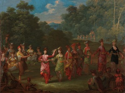 الرجال والنساء اليونانيون يرقصون الخورا ، 1720-37 بواسطة جان بابتيست فانمور