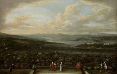 منظر لإسطنبول من السفارة الهولندية في بيرا ، 1720-37 بواسطة جان بابتيست فانمور
