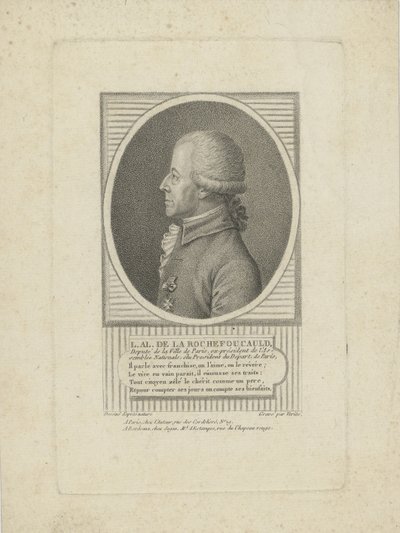 Louis-Alexandre de La Rochefoucauld، Duc dEnville 1743-1792، 1790s. بواسطة جان بابتيست فيريت