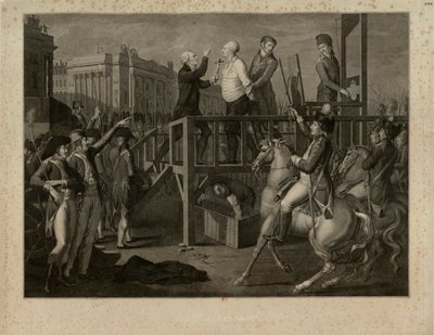 إعدام لويس السادس عشر في ساحة الثورة في 21 يناير 1793 ، حوالي 1794. بواسطة جان بابتيست فيريت