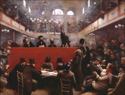 في قاعة Graffard Meeting Hall اجتماع في قاعة Graffard ، 1884 بواسطة جان بيرود