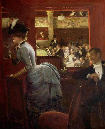 حوض الاستحمام ، في مسرح فاريتي The Theatre Box at the Variety ، 1883. بواسطة جان بيرود