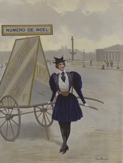 La Reclame de lAvenir (إعلان المستقبل). رسم توضيحي للغلاف من لو فيغارو إيلوستري ، ديسمبر ١٨٩٥ بواسطة جان بيرود