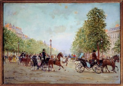 La promenade aux Champs-Elysees لوحة رسمها جان بيرود (1849-1935) من القرن التاسع عشر. خافت 0.38 × 0.55 م باريس ، متحف كارنافاليت بواسطة جان بيرود