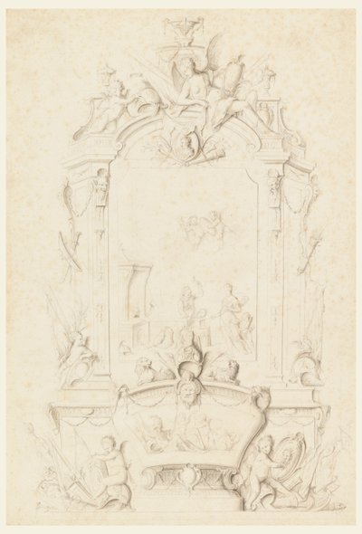 Venus at the Forge of Vulcan ، تصميم للوحة جانبية بواسطة جان برنارد هونوري تورو
