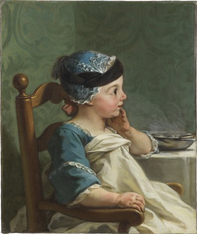صبي في كرسي طفل - فتى في كرسي طفل ، بقلم ريستوت ، جان برنارد (1732-1797). زيت على قماش بواسطة جان برنارد رستوت